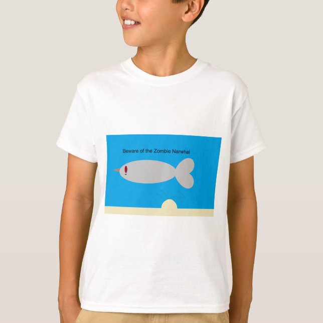 Beware of the Zombie Narwhal T-Shirt (Front)