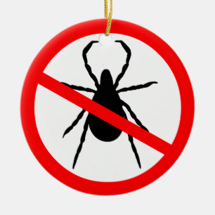 Beware of Ticks Ceramic Ornament