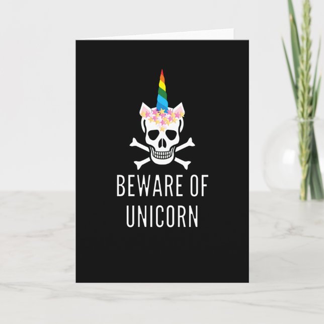 Beware Of Unicorn Card (Front)