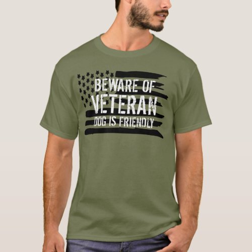 Beware of Veteran Service Dog T_Shirt