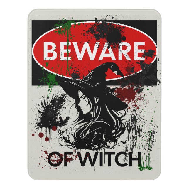  Beware of Witch Sign (Contemporary Vert)