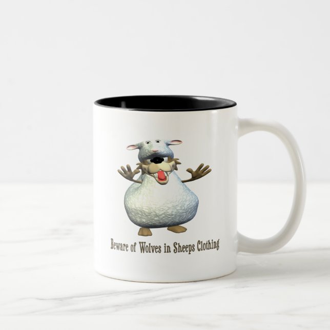 Beware Of Wolves Two-Tone Coffee Mug (Right)