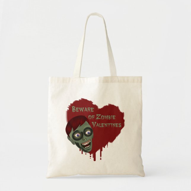 Beware of Zombie Valentines Tote Bag (Front)