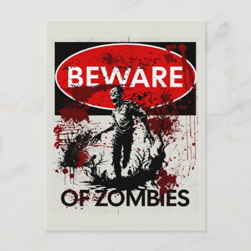 Beware of Zombies Postcard