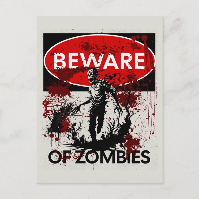 Beware of Zombies Postcard (Front)