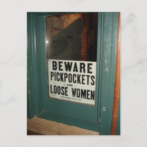 Beware Pickpockets and Loose Women Postcard