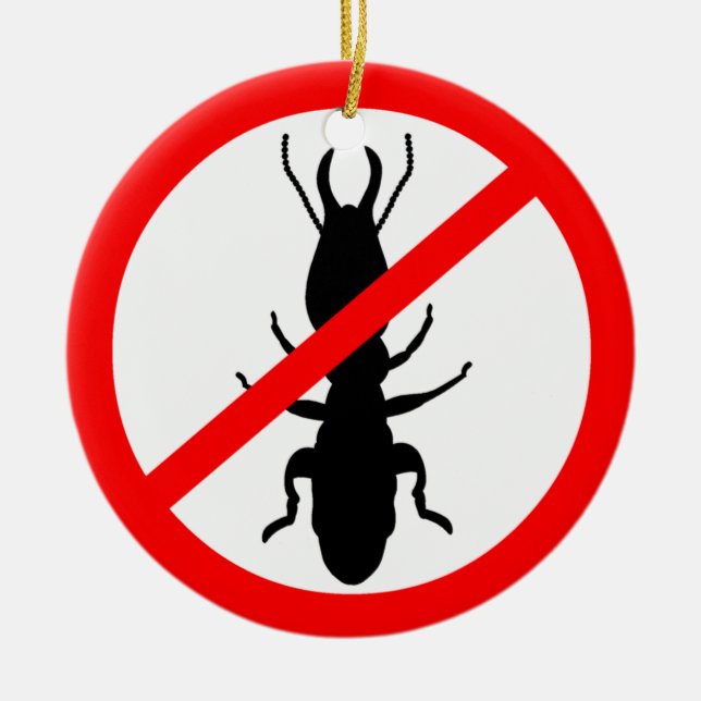 Beware Termites Ceramic Ornament (Front)