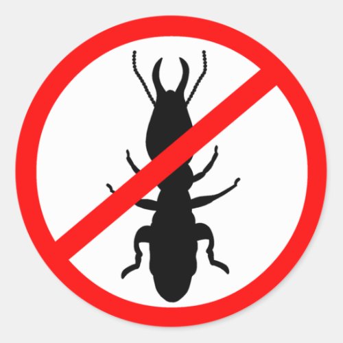 Beware Termites Classic Round Sticker