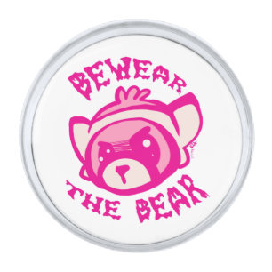 BEWARE THE BEAR Pullover Silver Finish Lapel Pin