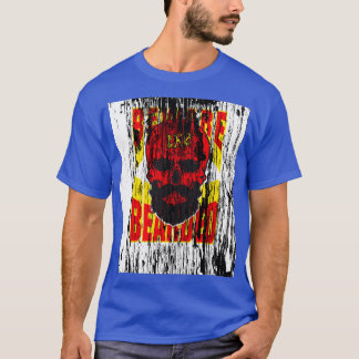 Beware the Bearded Red Skull Distressed Beard Love T-Shirt