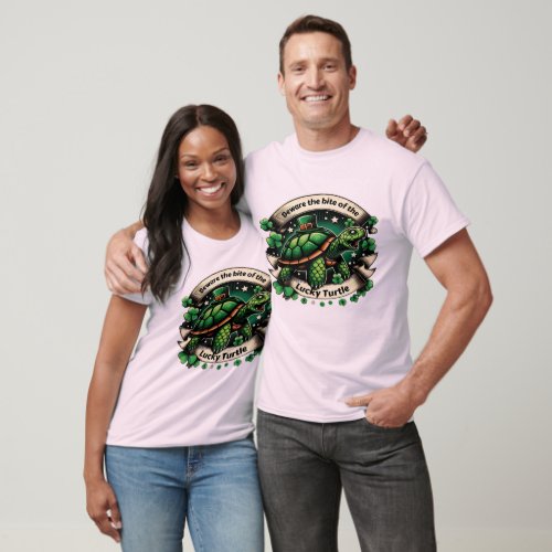 Beware the bite of the lucky turtle_St Patricks D T_Shirt