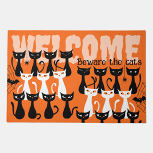 Beware the cats Halloween spooky welcome Doormat