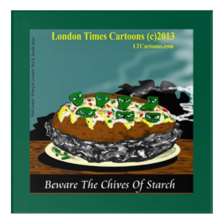 Beware the Chives of Starch – Funny Foodie Cartoon Acrylic Print