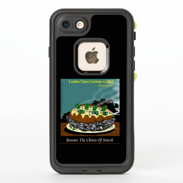 Beware the Chives of Starch – Funny Foodie Cartoon LifeProof iPhone Case (Back)