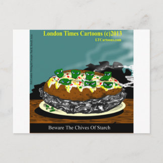 Beware The Chives Of Starch Funny Potato Postcard