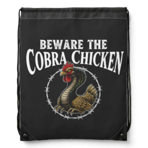 Beware The Cobra Chicken Funny Sarcastic Meme Desi Drawstring Bag