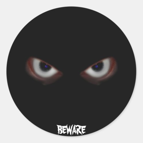 BEWARE THE EVIL EYES CLASSIC ROUND STICKER