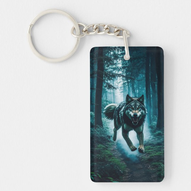 Beware the Full Moon Halloween Acrylic Keychain (Front)