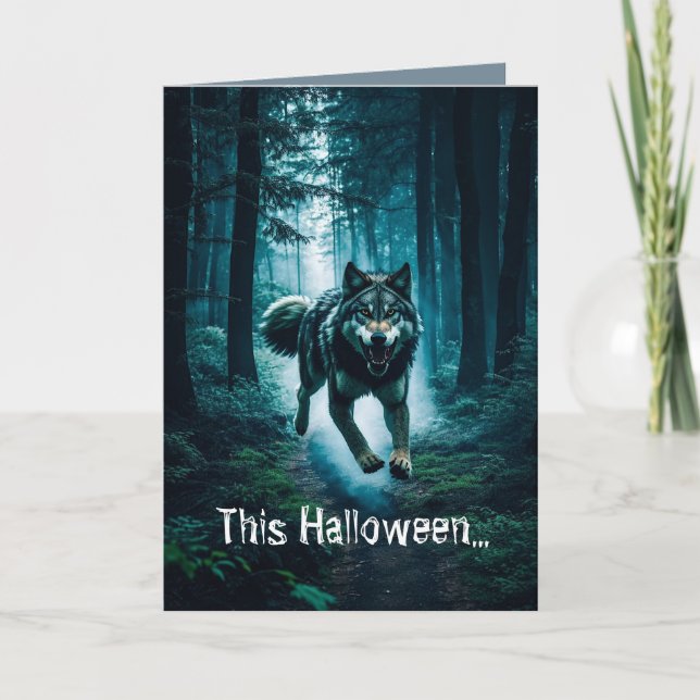 Beware the Full Moon Halloween Card (Front)