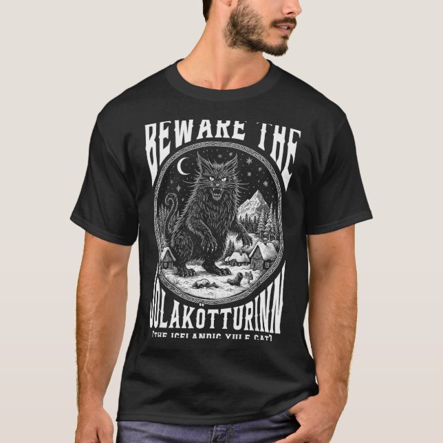 Beware The Jolakotturinn Yule Cat Icelandic Christ T-Shirt (Front)