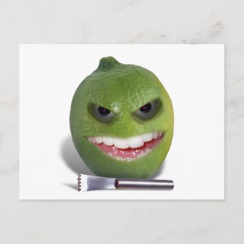 Beware The Lime With A Zester Postcard by gravityx9 at Zazzle