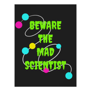 Beware the Mad Scientist Black Poster