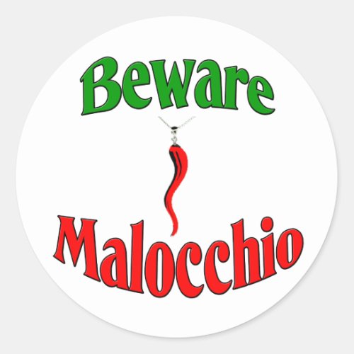Beware The Malocchio Evil Eye Classic Round Sticker