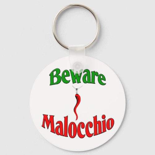 Beware The Malocchio Evil Eye Keychain