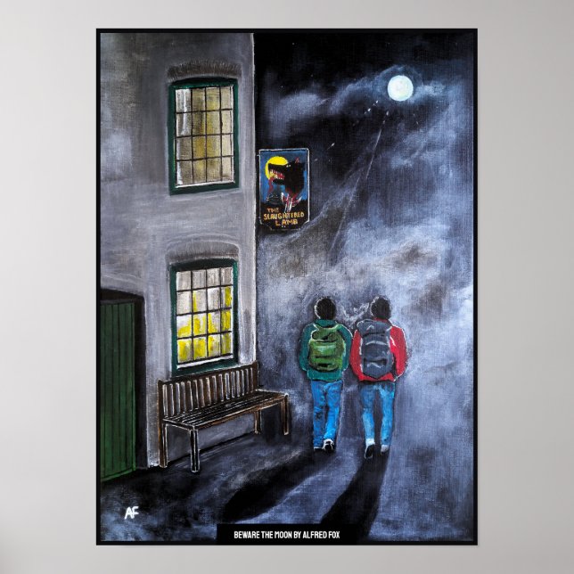 Beware the Moon Painting by Alfred Fox Poster (Front)