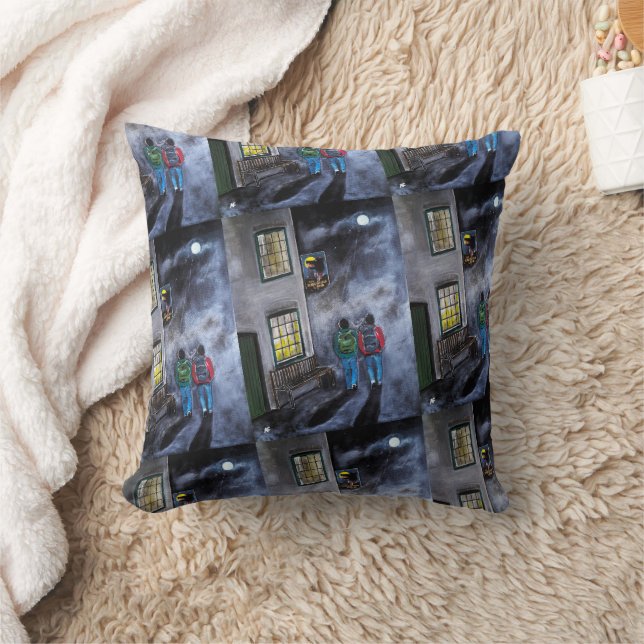 Beware the Moon Painting by Alfred Fox Throw Pillow (Blanket)