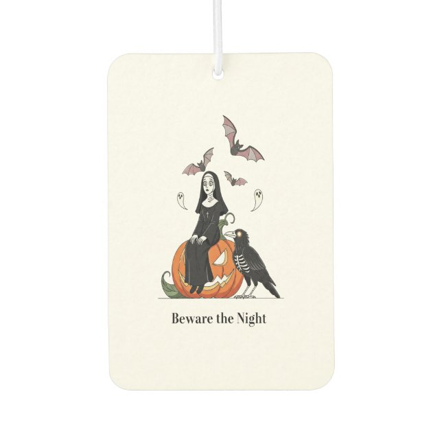 Beware the Night Spooky Nun Air Freshener (Front)