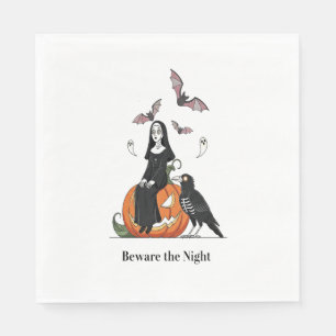 Beware the Night Spooky Nun Napkins