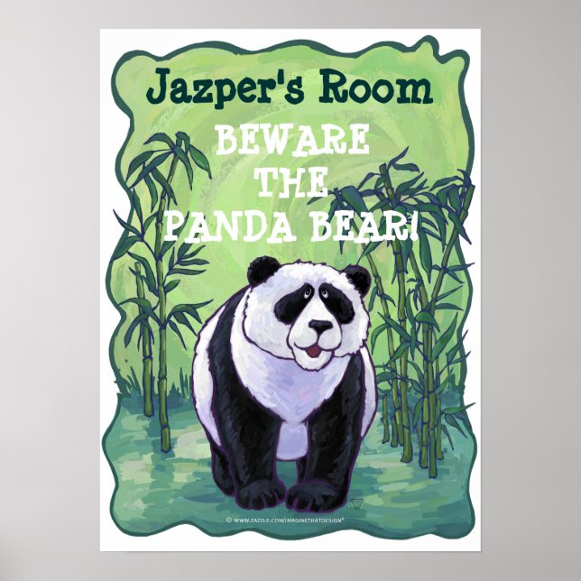 Beware the Panda Bear Personalized Room Poster (Front)