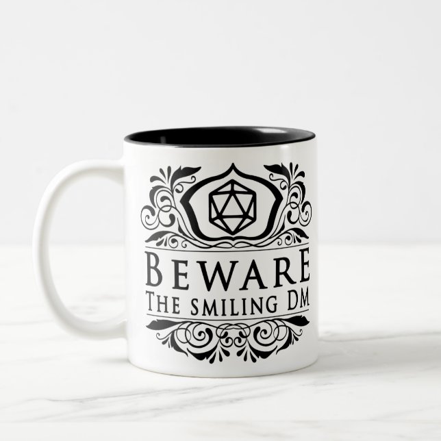 Beware the smiling DM V4 Two-Tone Coffee Mug (Left)