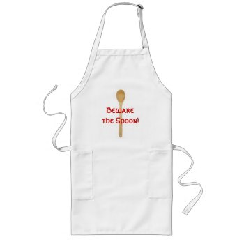 Beware The Spoon! Long Apron by zortmeister at Zazzle