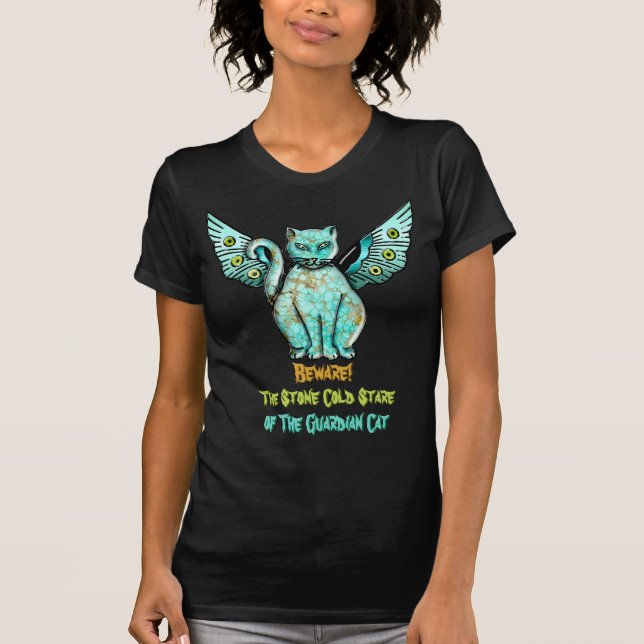 Beware The Turquoise Stone Cat Personalized T-Shirt (Front)