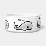 Beware the White Whale Cartoon Bowl<br><div class="desc">Thar she blows! Ride the high seas with Melville’s Captain Ahab and feel free to call me Ishmael but beware the white whale, Moby Dick. This adorable design features a cartoon illustration of the famous white whale with the customizable phrase “Beware” written above in a fun font. Cute and literary!...</div>