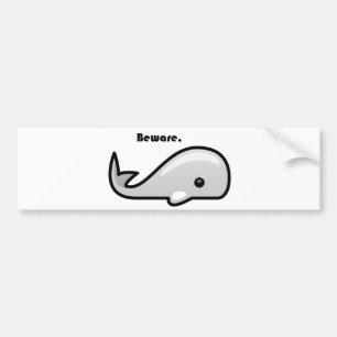 Beware the White Whale Cartoon Bumper Sticker