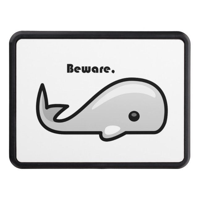 Beware the White Whale Cartoon Hitch Cover (Front)