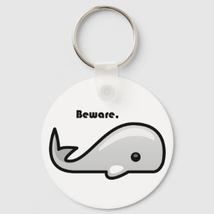 Beware the White Whale Cartoon Keychain
