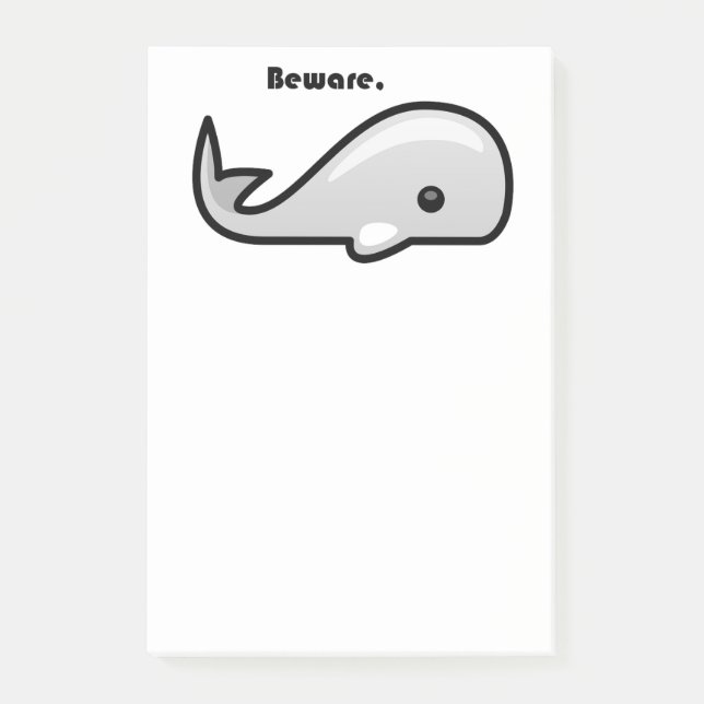 Beware the White Whale Cartoon Post-it Notes (Front)