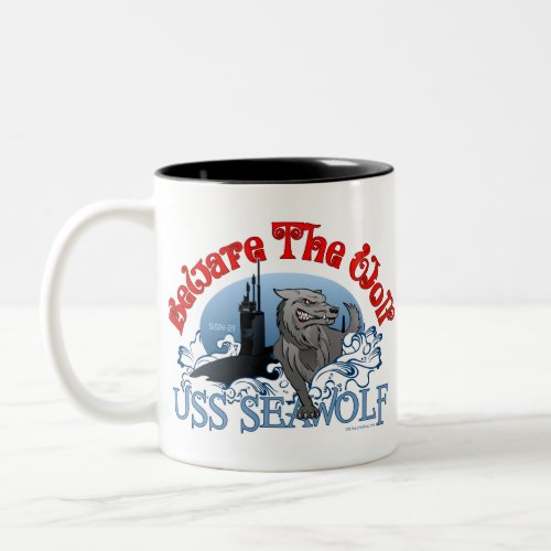 Beware The Wolf USS Seawolf Two_Tone Coffee Mug