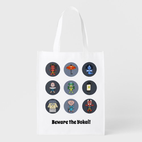 Beware the Yokai Nine Japanese Monster Grocery Bag