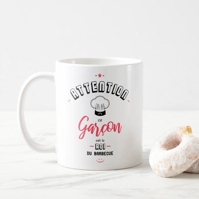 Beware this boy is the king of the barbecue coffee mug (With Donut)