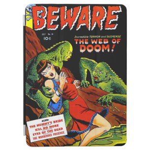 Beware Vintage Horror Comics Green Swamp Creatures iPad Air Cover