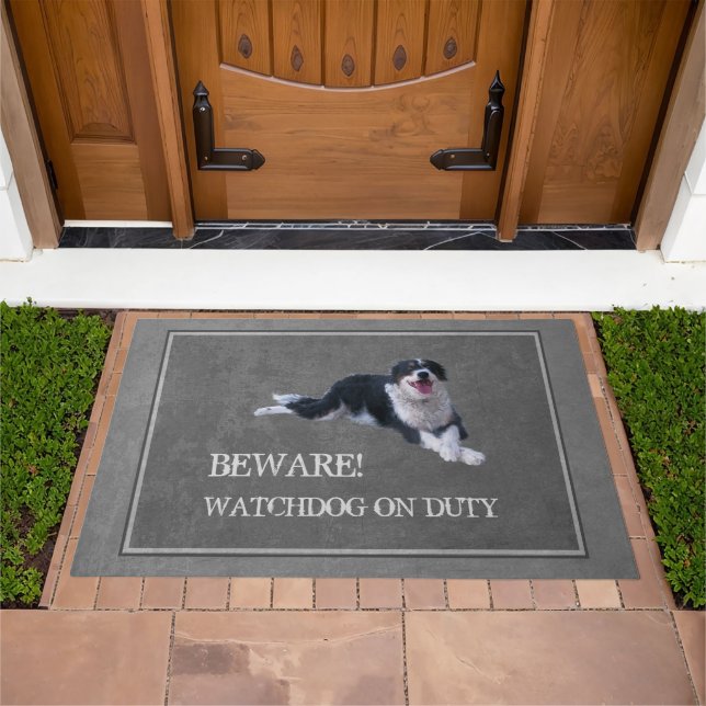 Beware! Watch Dog on Duty Doormat (Outdoor)