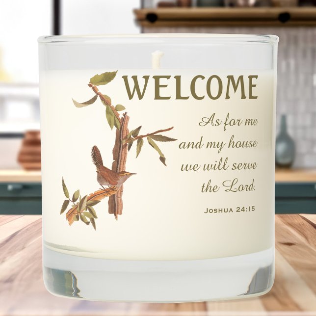 Bewicks Wren Bird and Bible Verse Doormat Scented Candle (Creator Uploaded)