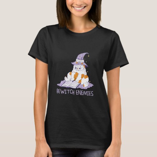 Bewitch Enemies Magic Cat Witch Saying Witchcraft  T_Shirt