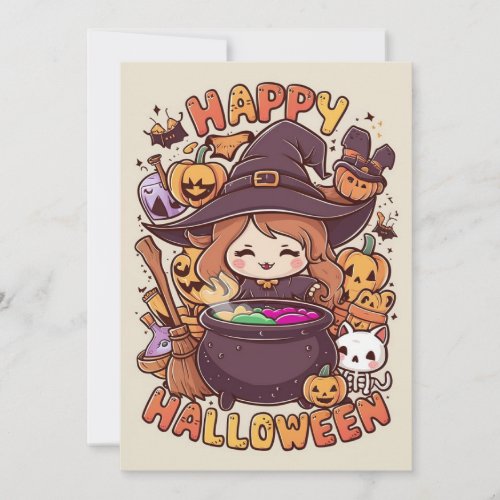 Bewitch Festive Happy Halloween Holiday Card