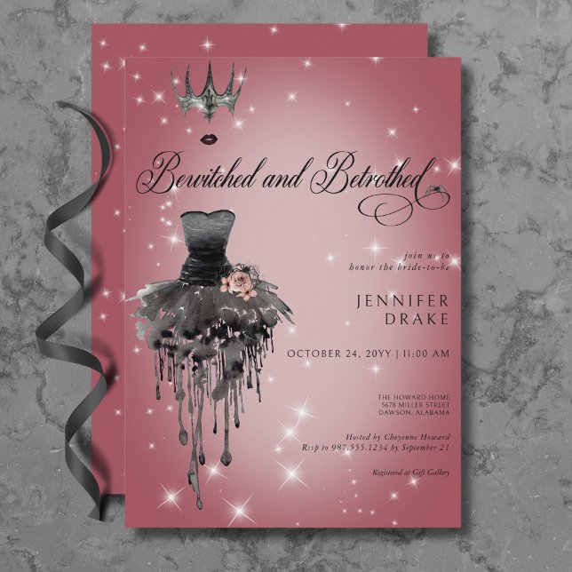 Bewitched & Betrothed Halloween Glam Bridal Shower Invitation (Bewitched & Betrothed Halloween Glam Bridal Shower Invitation)